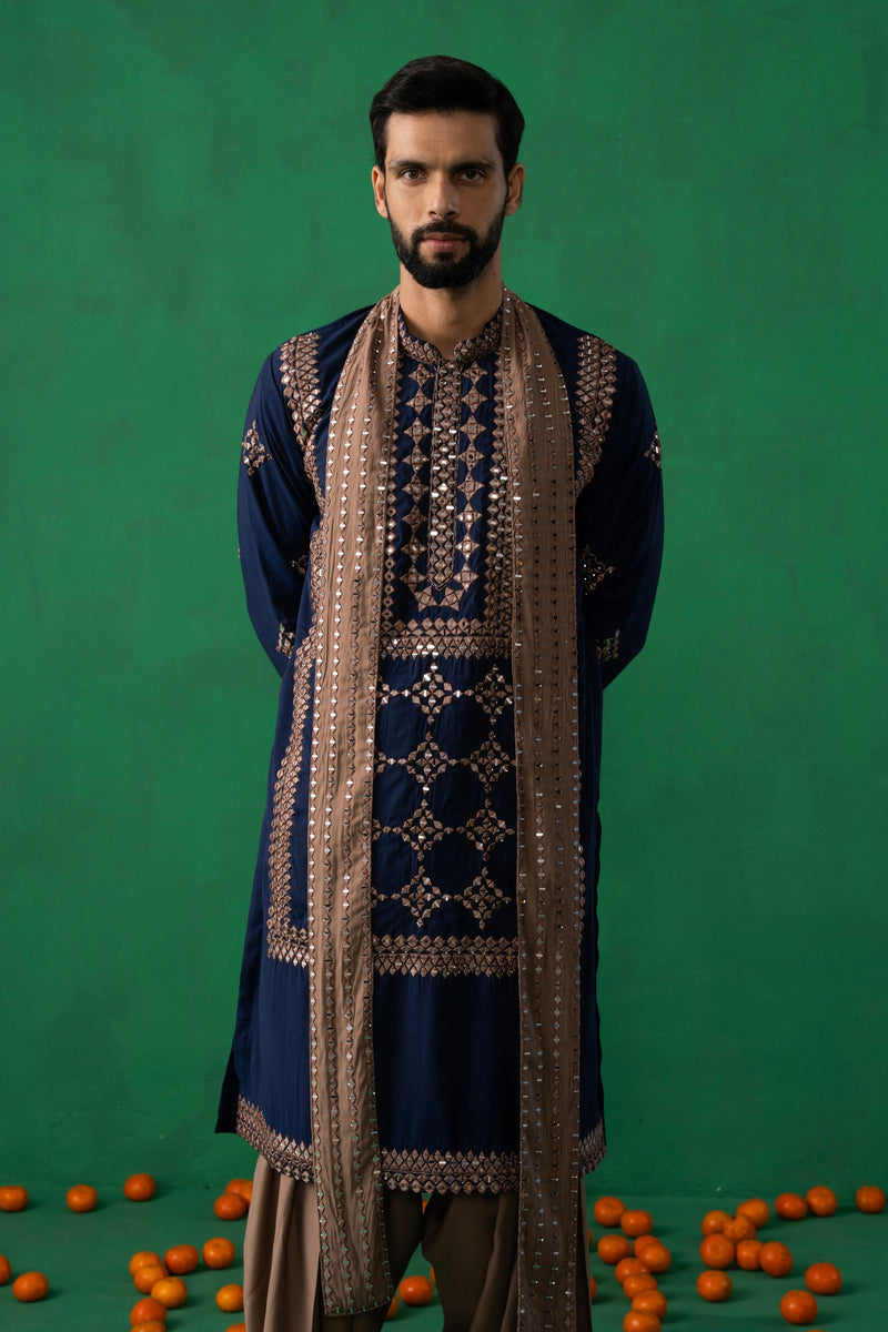 DARPAN NAVY BLUE KURTA SET
