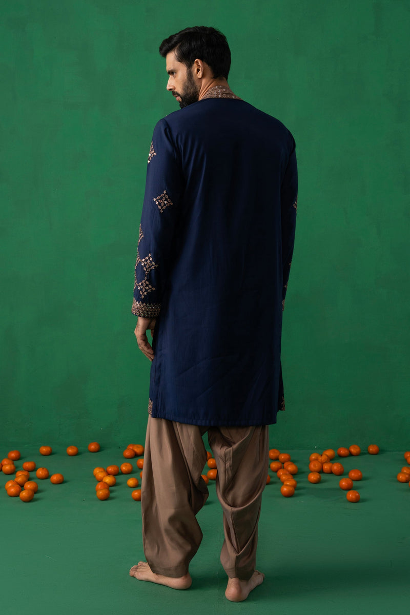 LAKSHAY GAUR in DARPAN NAVY BLUE KURTA SET