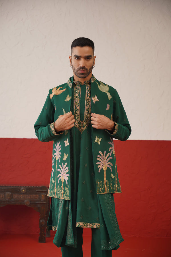 Umair Jacket Kurta Set with dupatta