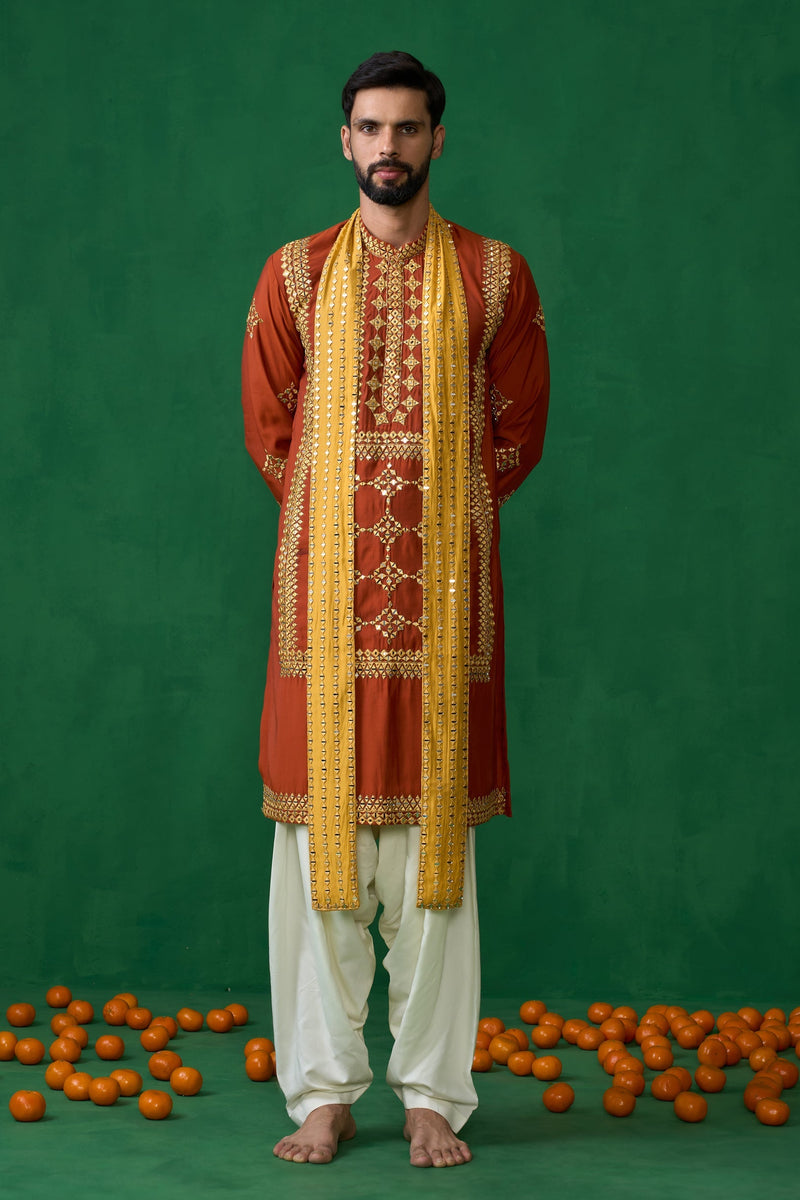 DARPAN ORANGE KURTA SET