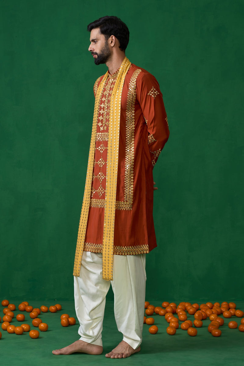 DARPAN ORANGE KURTA SET