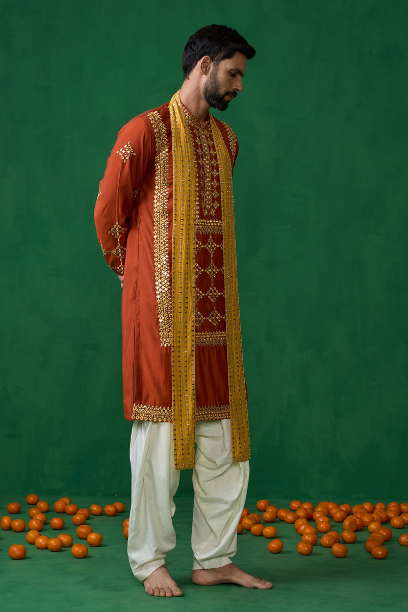 DARPAN ORANGE KURTA SET