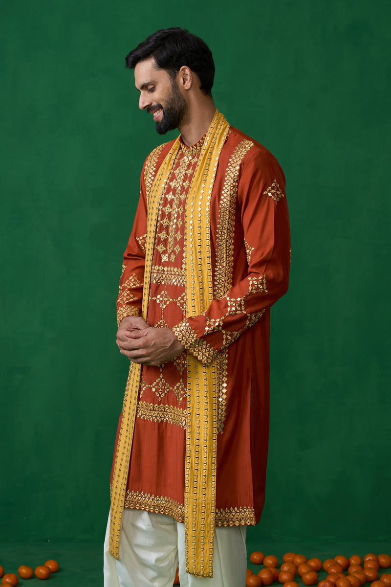 DARPAN ORANGE KURTA SET