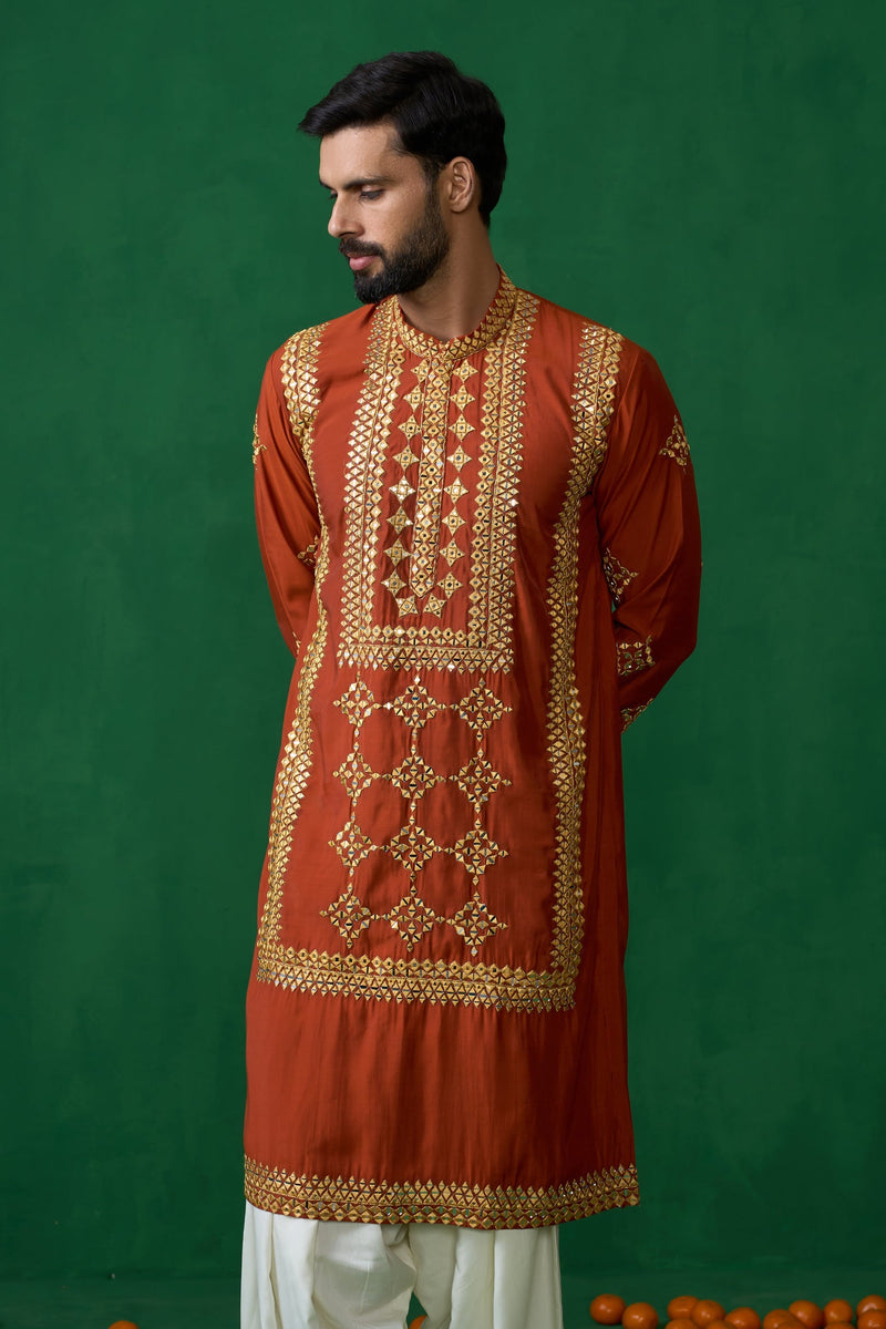 DARPAN ORANGE KURTA SET