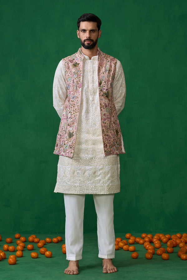 PHOOLPANKH PINK KURTA JACKET SET