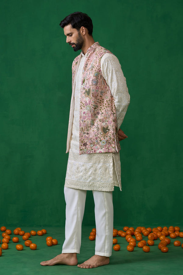 PHOOLPANKH PINK KURTA JACKET SET