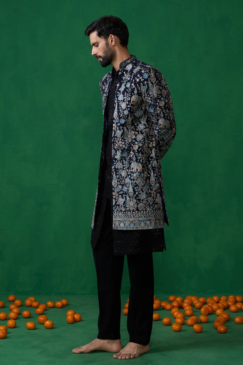 GARDEN NAVY BLUE INDOWESTERN SET