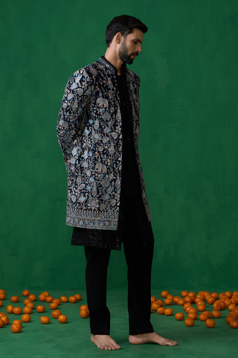 GARDEN NAVY BLUE INDOWESTERN SET