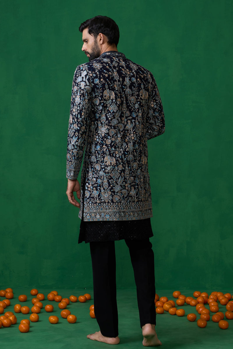 GARDEN NAVY BLUE INDOWESTERN SET