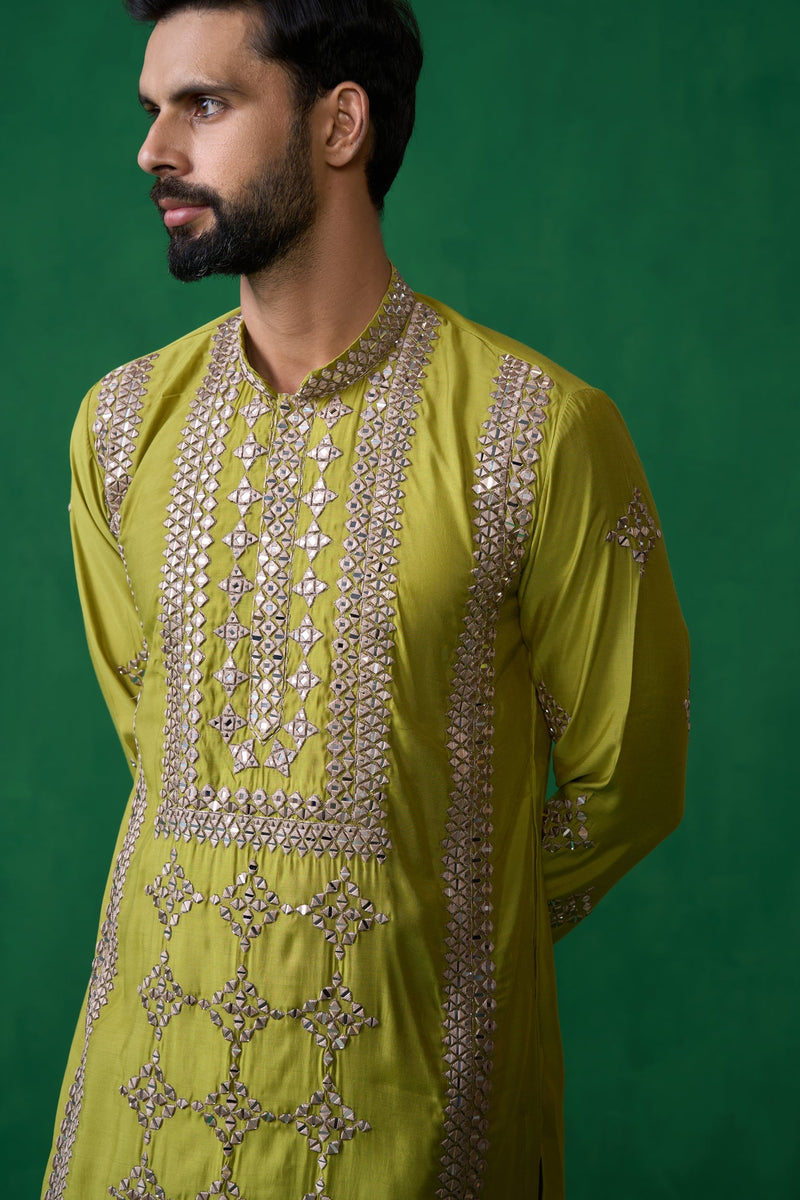 DARPAN NEON GREEN KURTA SET