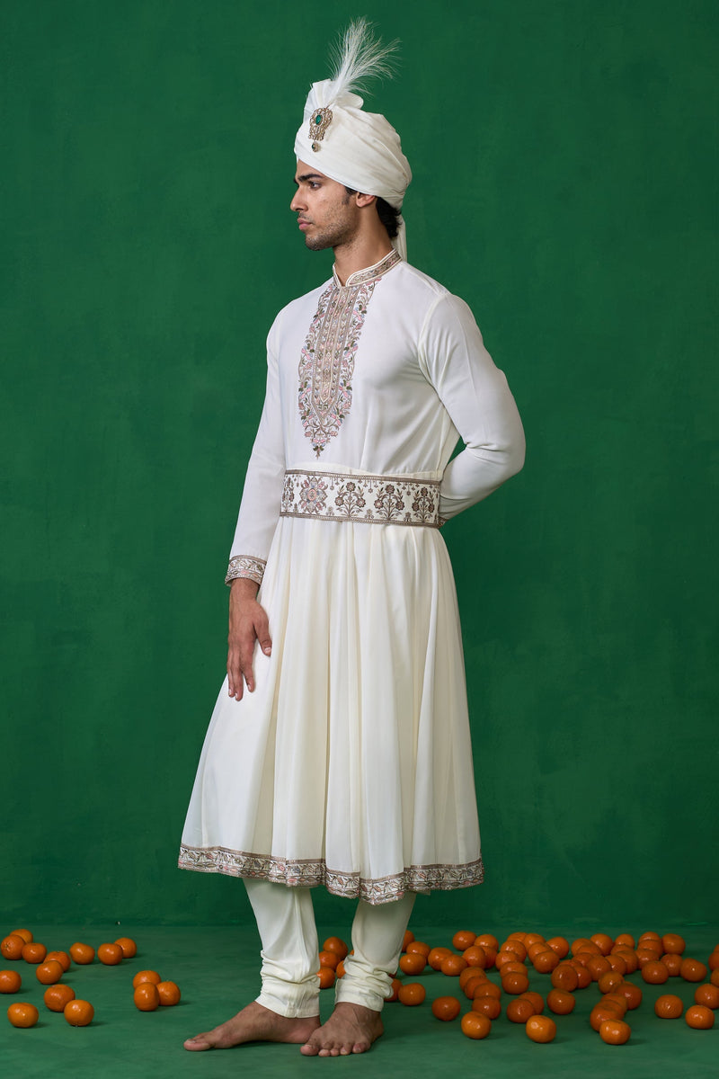 SHAHI IVORY SHERWANI SET