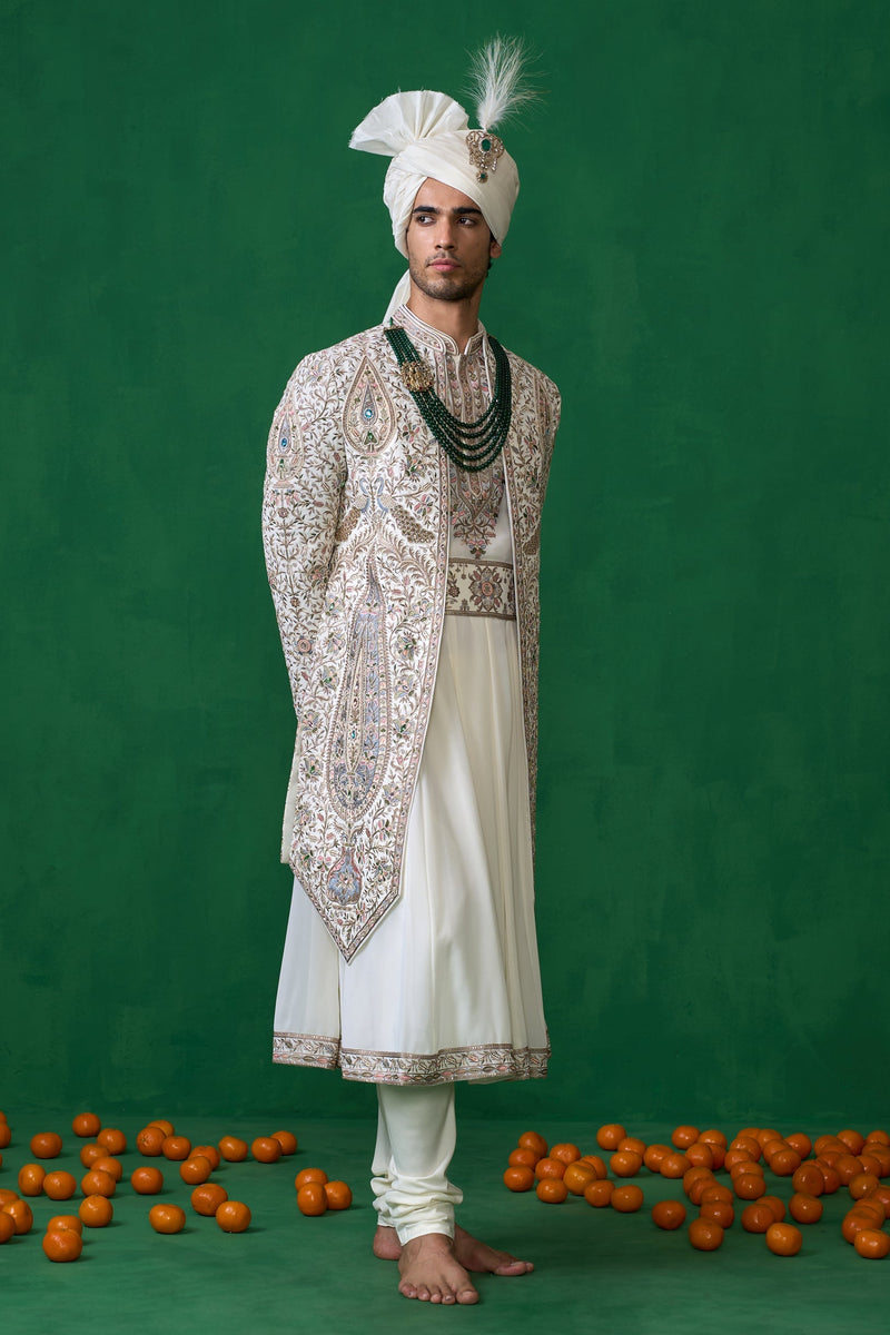 SHAHI IVORY SHERWANI SET