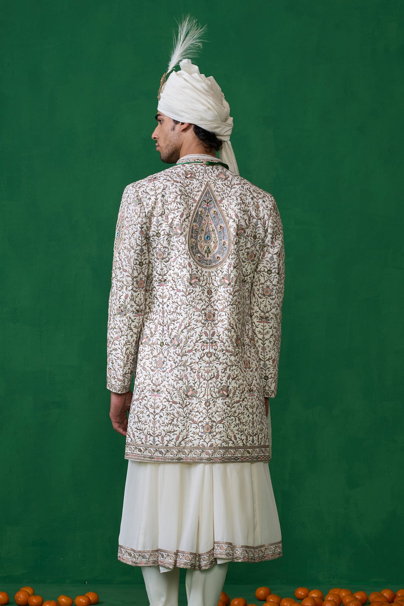 SHAHI IVORY SHERWANI SET
