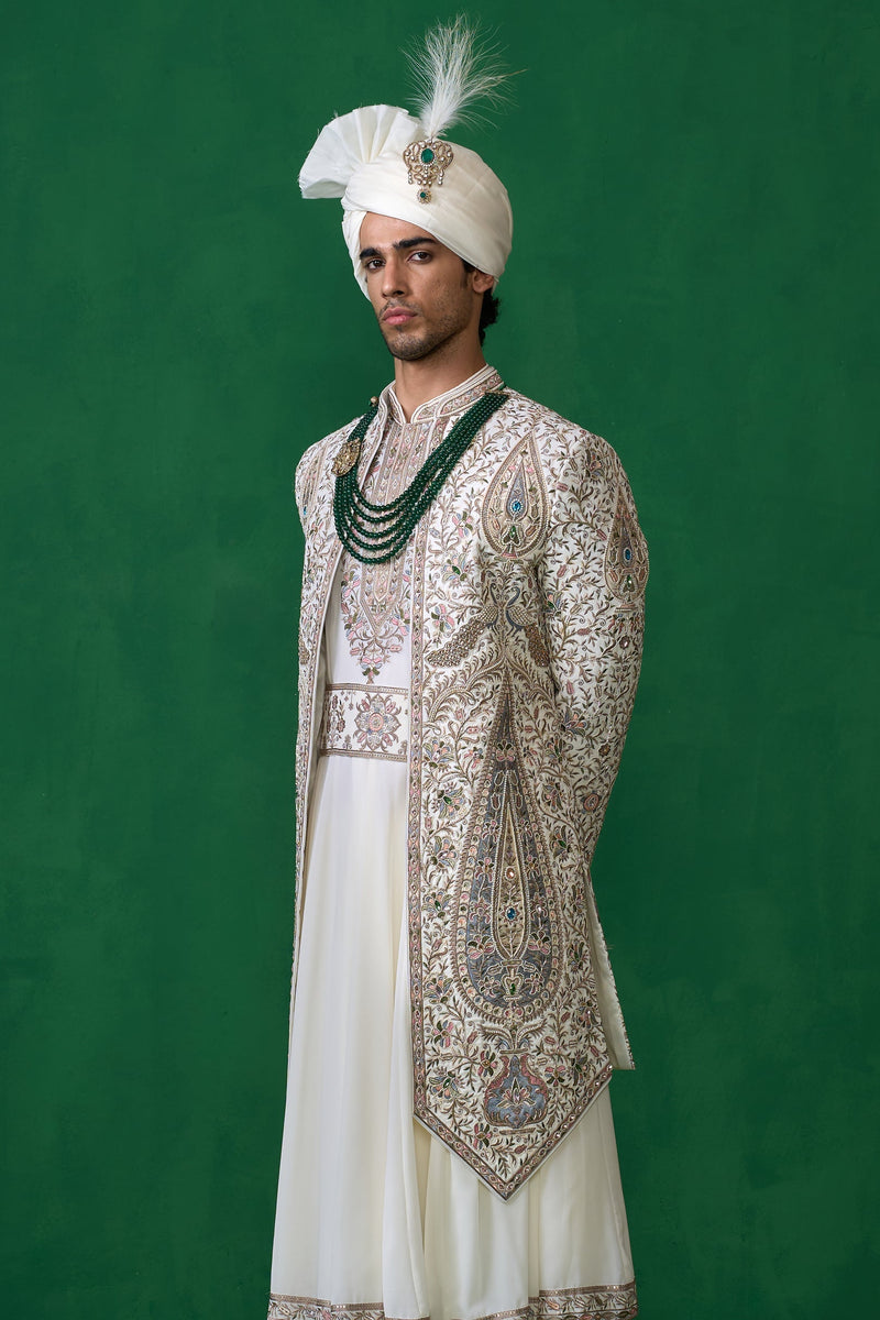 SHAHI IVORY SHERWANI SET