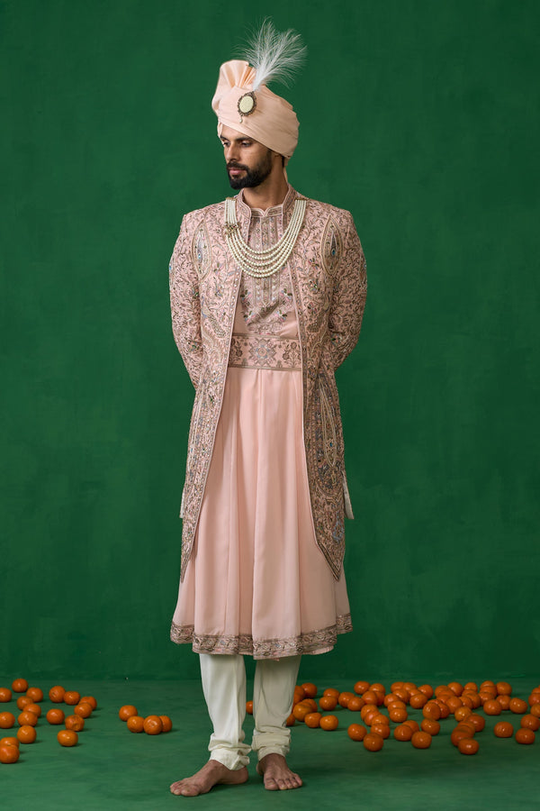 SHAHI PINK SHERWANI SET
