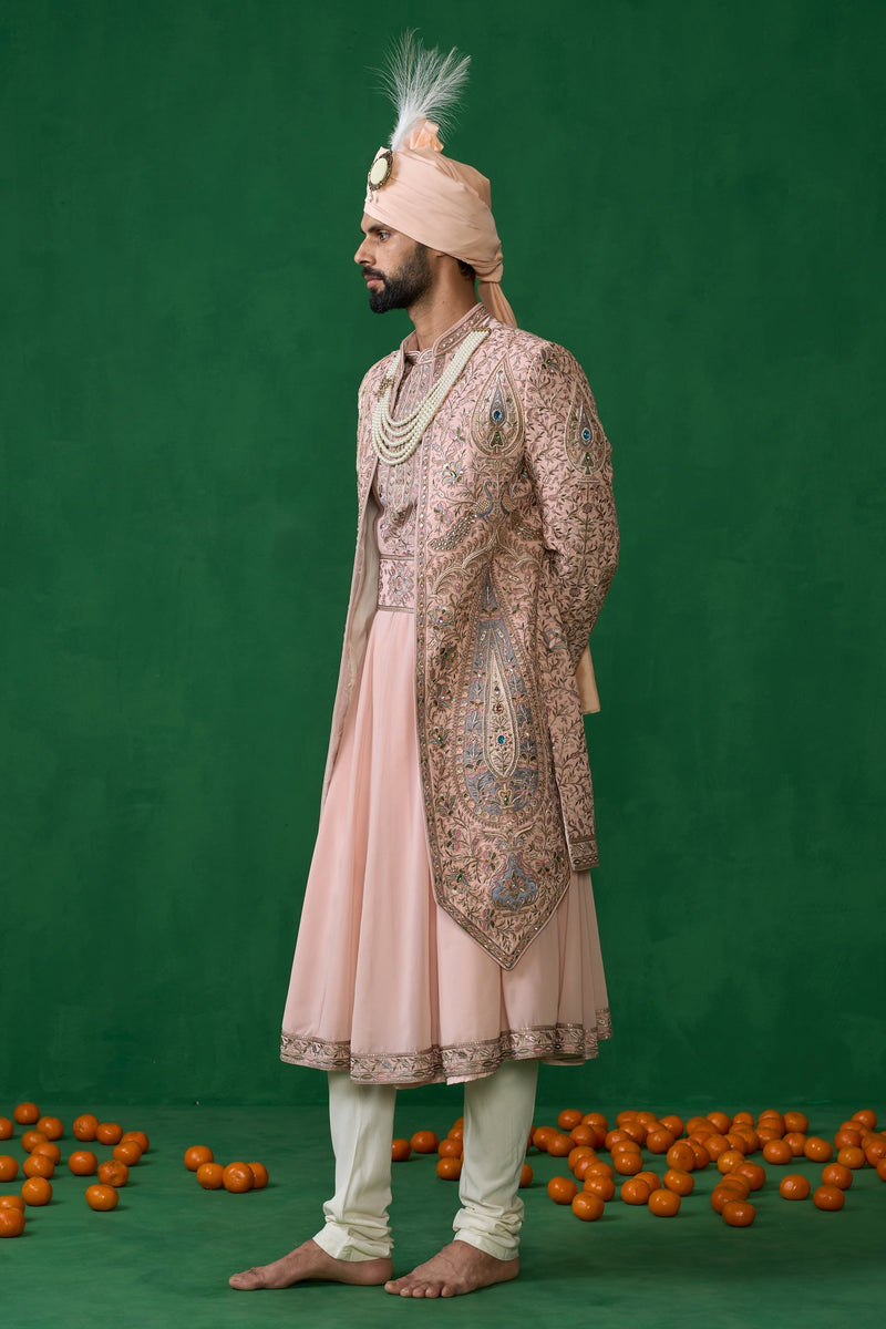 SHAHI PINK SHERWANI SET