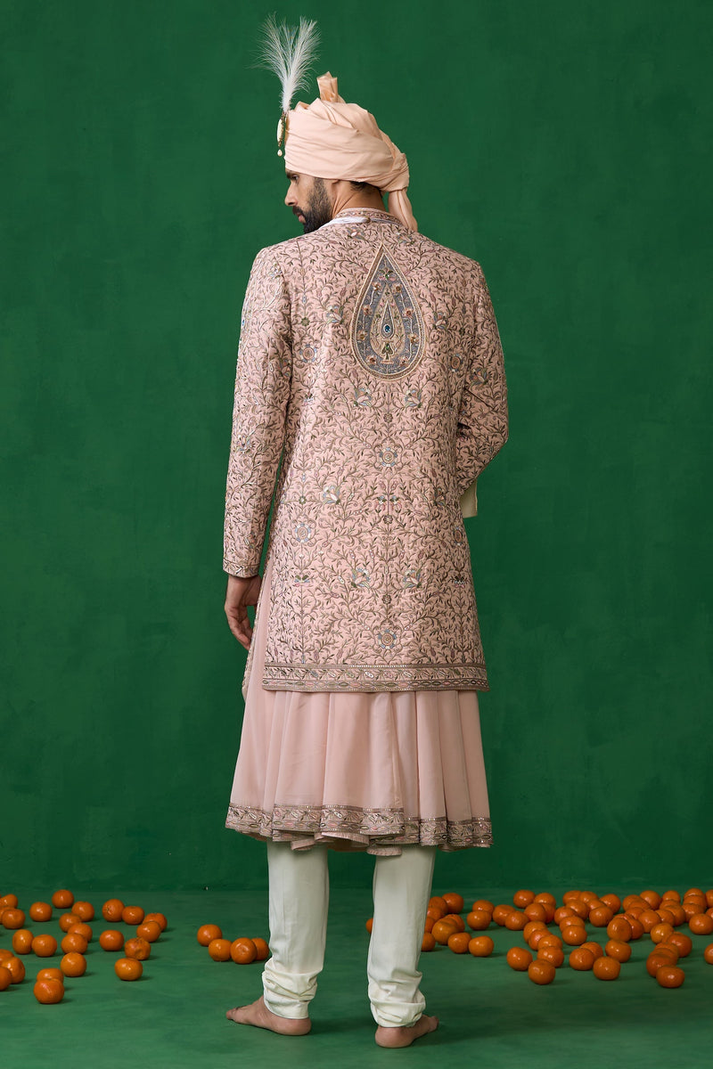 SHAHI PINK SHERWANI SET