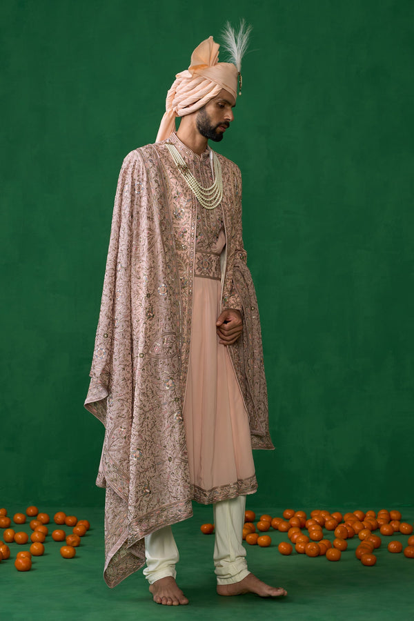 SHAHI PINK SHERWANI SET