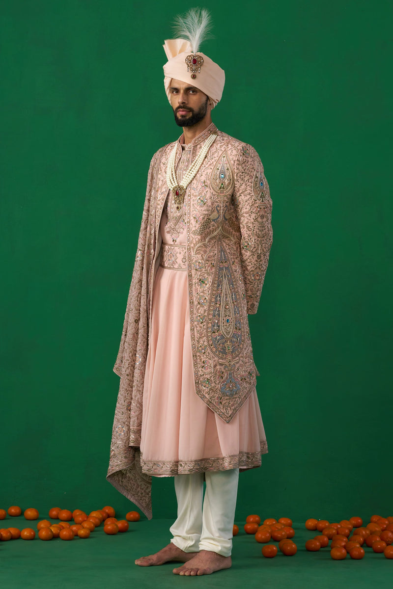 SHAHI PINK SHERWANI SET