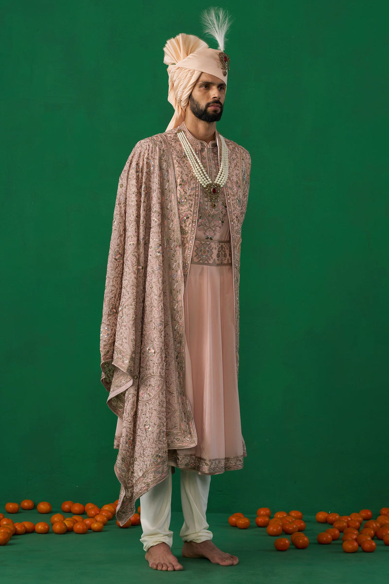 SHAHI PINK SHERWANI SET