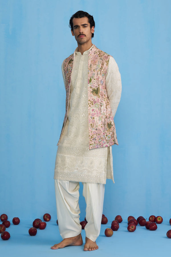 PHOOLPANKH PINK KURTA JACKET SET