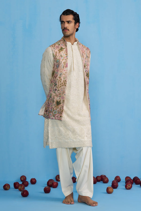 PHOOLPANKH PINK KURTA JACKET SET