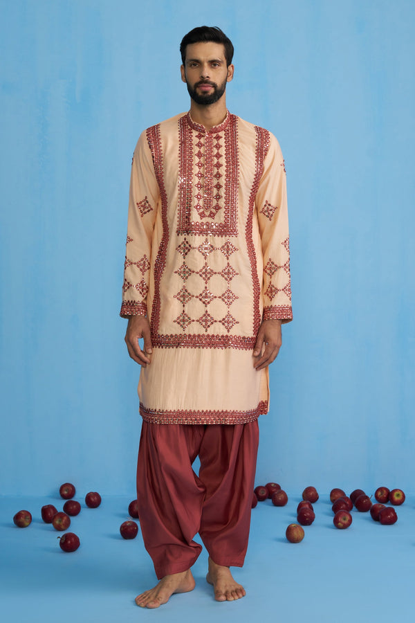 DARPAN PEACH KURTA SET