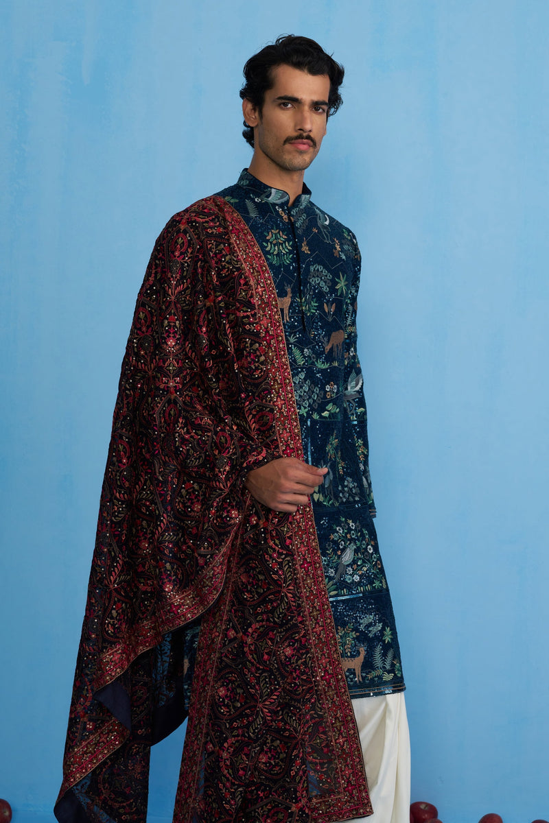 SWAN NAVY BLUE KURTA SET