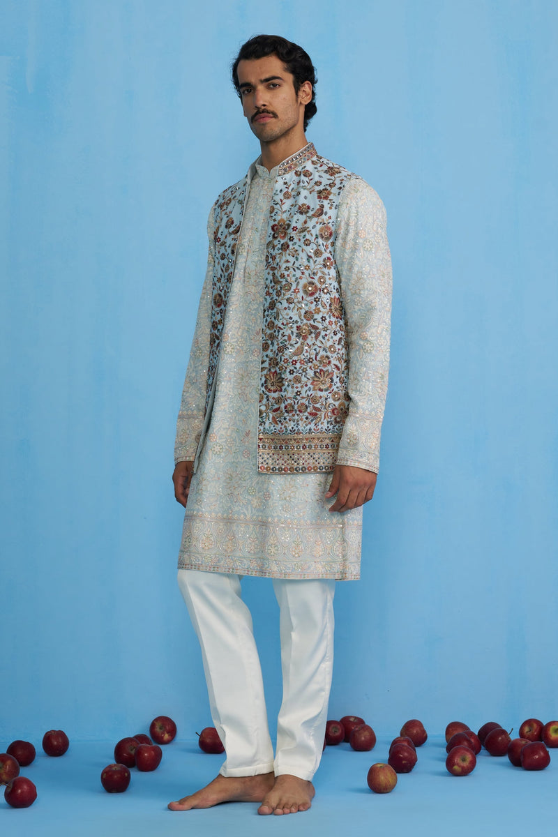 GULAB SKY KURTA JACKET SET