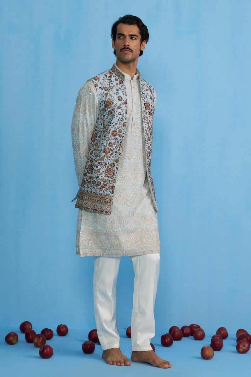 GULAB SKY KURTA JACKET SET