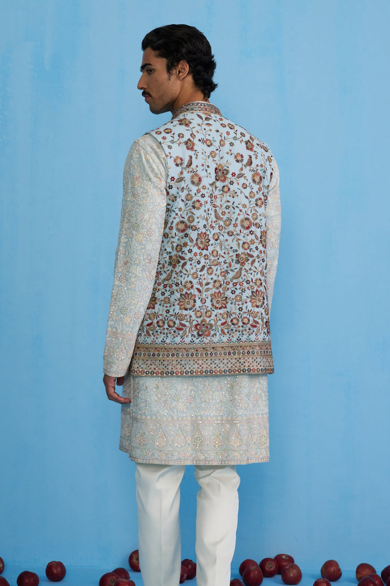 GULAB SKY KURTA JACKET SET