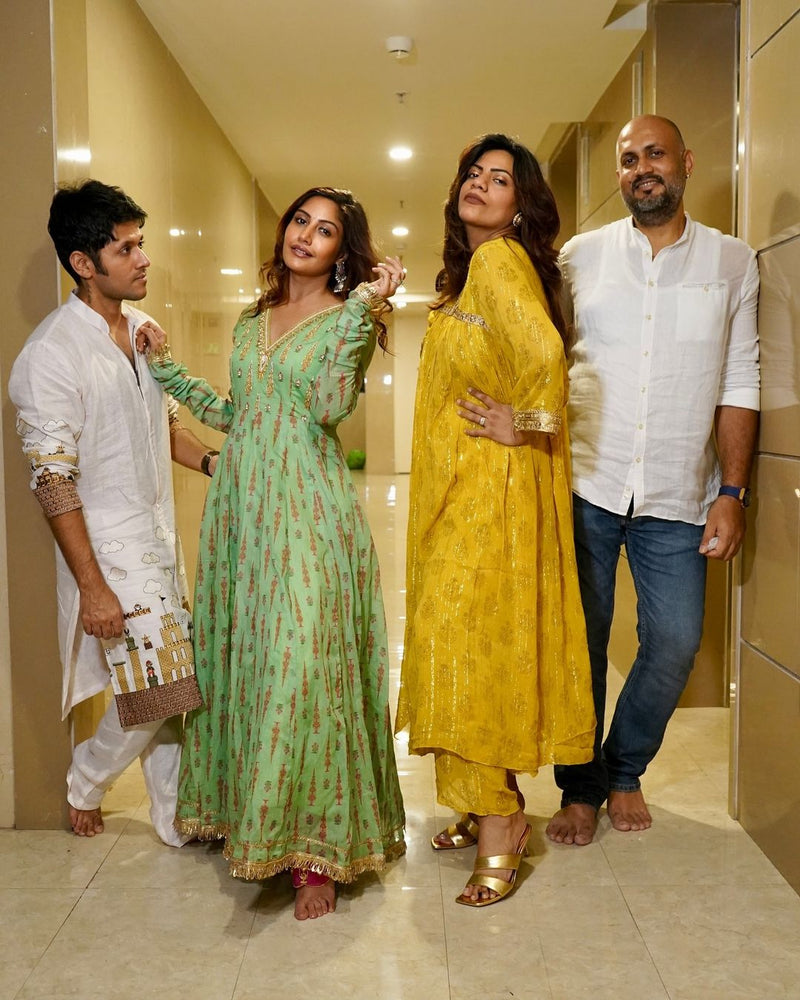 Anant Off White Linen Zipper Front Open Kurta Set