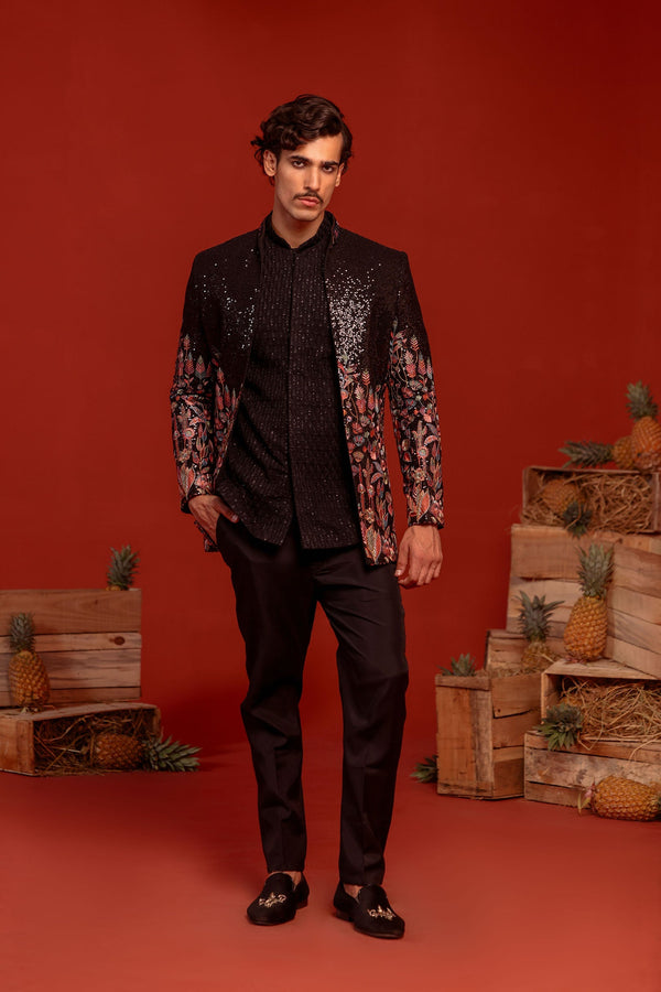 Zainab Black Jodhpuri Set