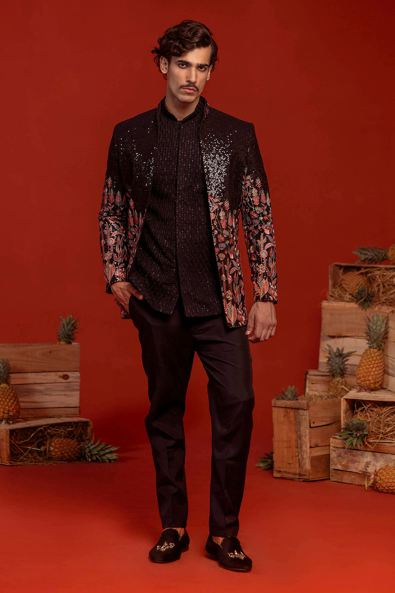 Zainab Black Jodhpuri Set