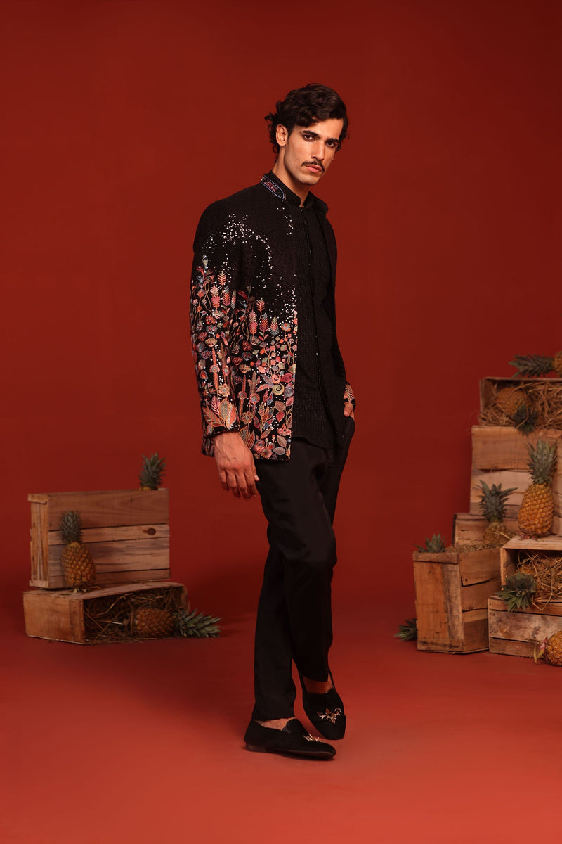 Sahil Phull in Zainab Black Jodhpuri Set