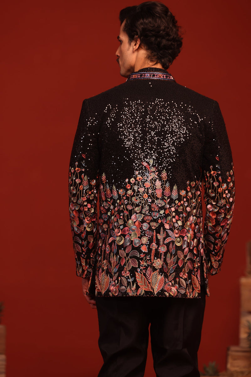 Sahil Phull in Zainab Black Jodhpuri Set