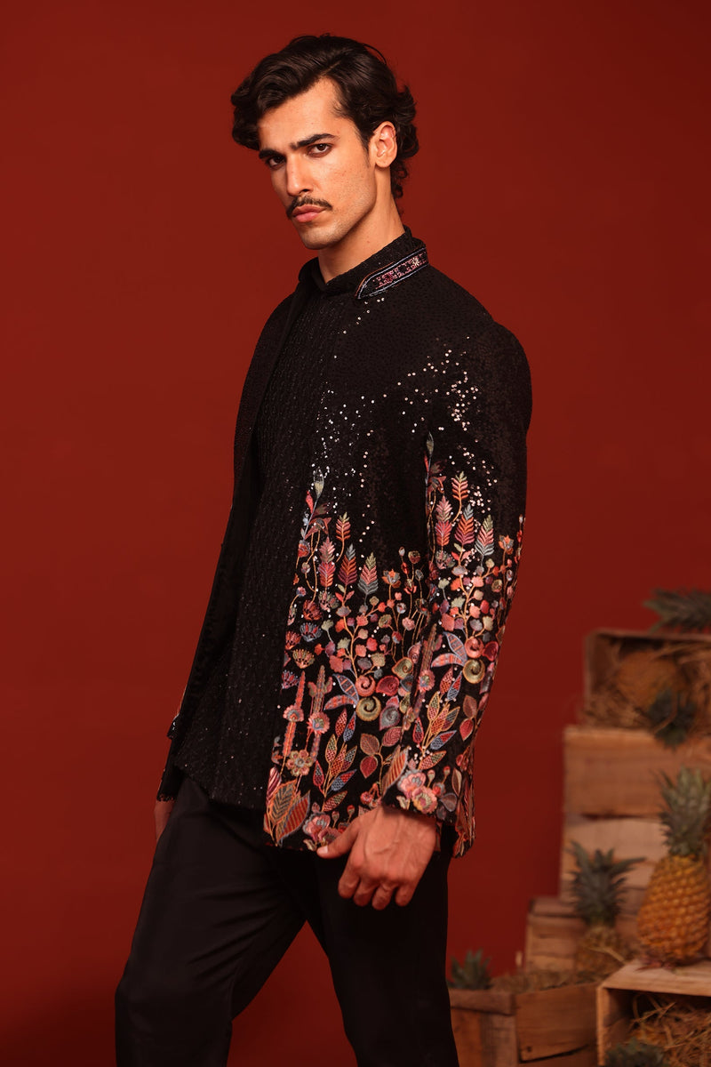 Sahil Phull in Zainab Black Jodhpuri Set