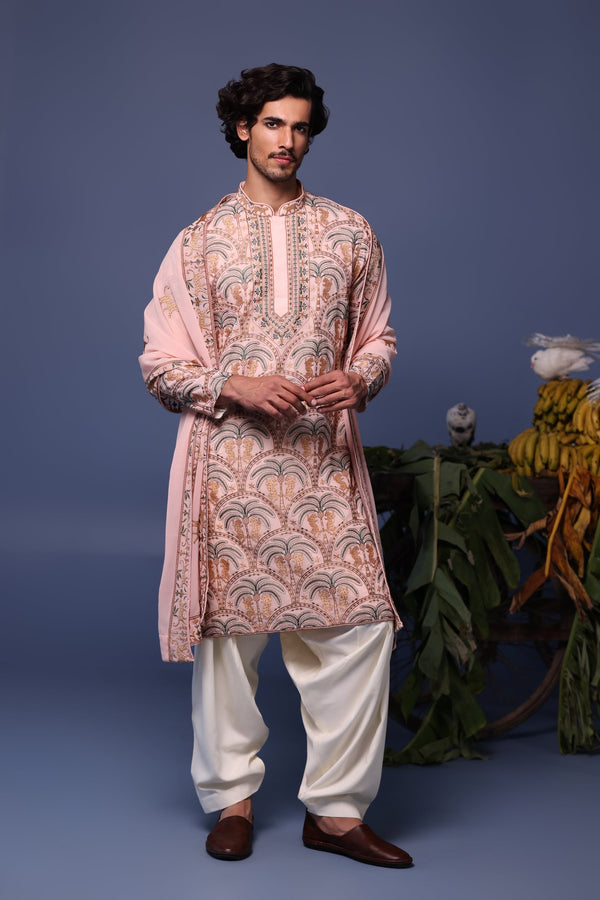 ELVISH YADAV IN Avik Cheetah Pink Kurta Set