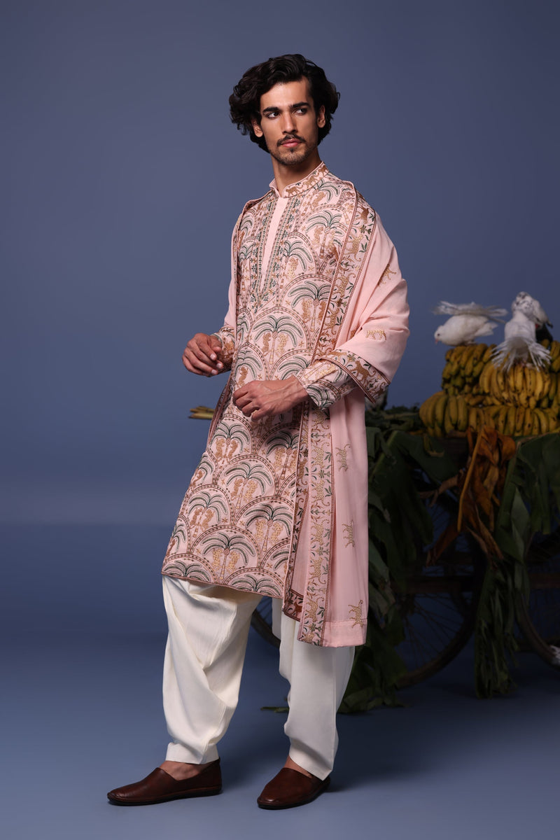 ELVISH YADAV IN Avik Cheetah Pink Kurta Set