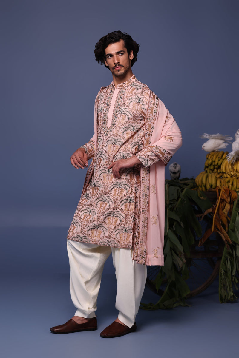 ELVISH YADAV IN Avik Cheetah Pink Kurta Set