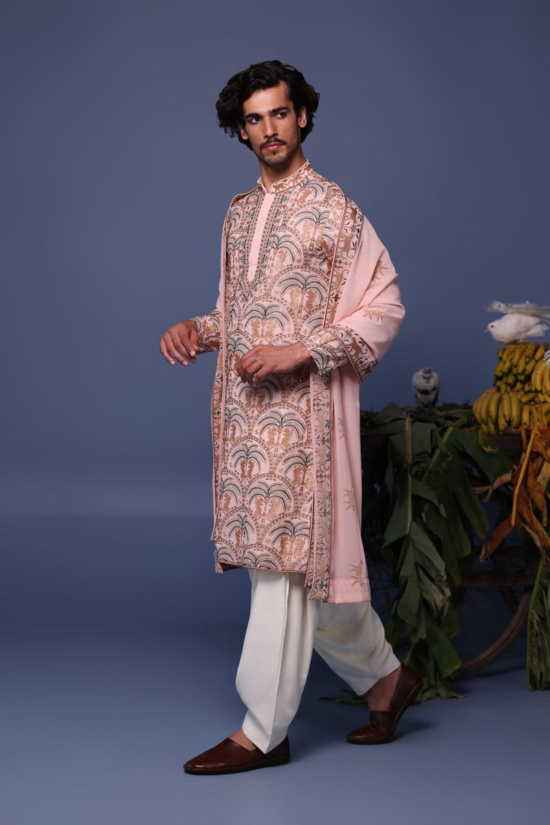 ELVISH YADAV IN Avik Cheetah Pink Kurta Set