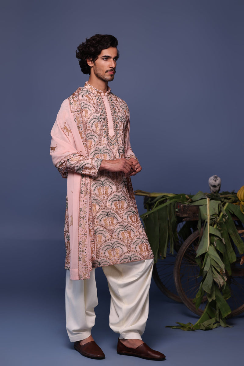 ELVISH YADAV IN Avik Cheetah Pink Kurta Set