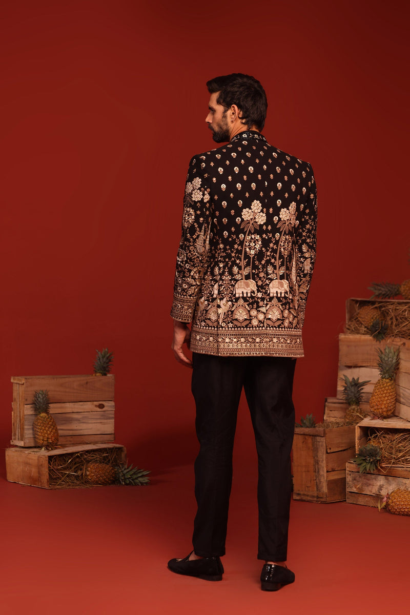 HARSHIT ARORA IN Sukrit Black Jodhpuri Set