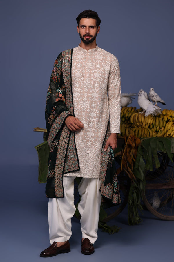 Shakti Arora in Faiz Beige Kurta Set