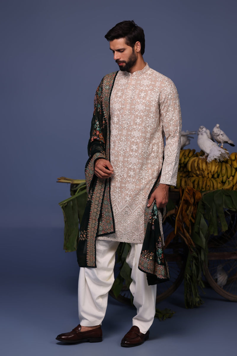 Shakti Arora in Faiz Beige Kurta Set