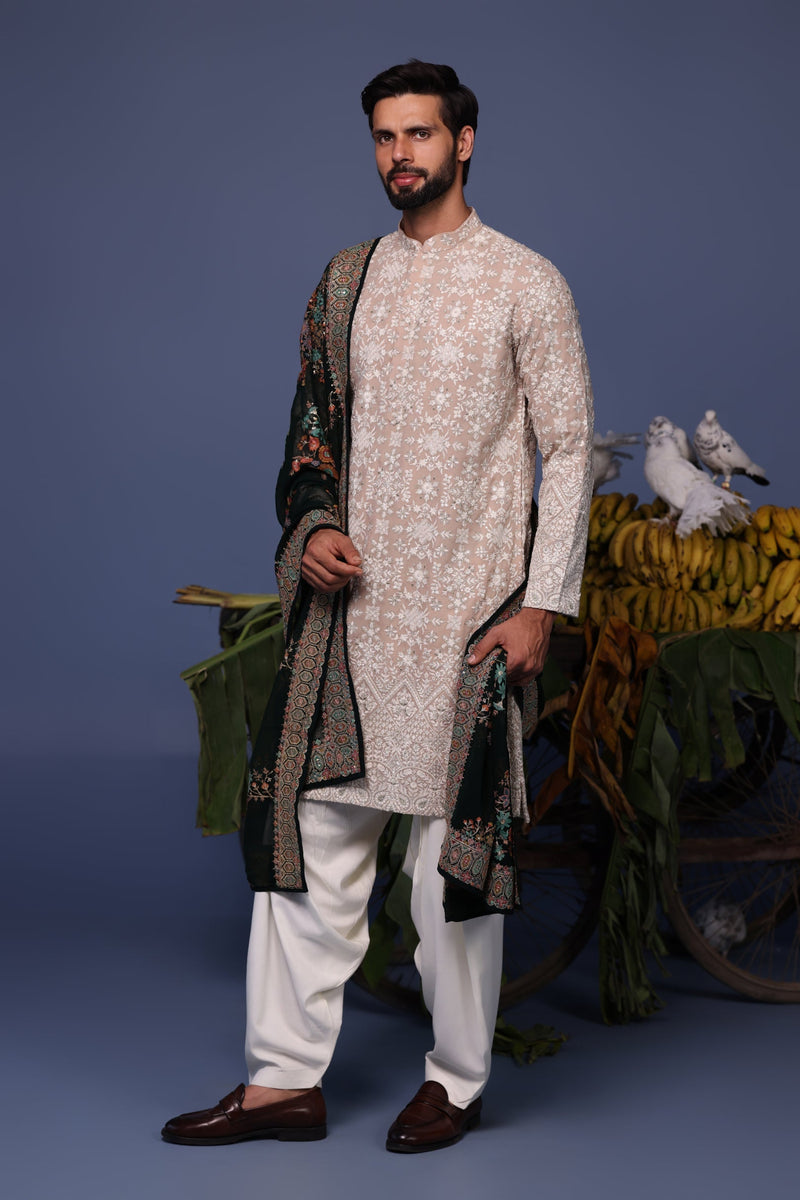 Shakti Arora in Faiz Beige Kurta Set