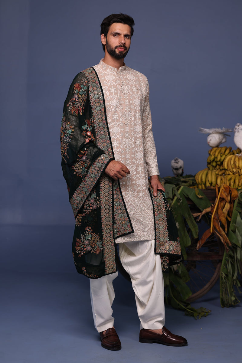 Shakti Arora in Faiz Beige Kurta Set