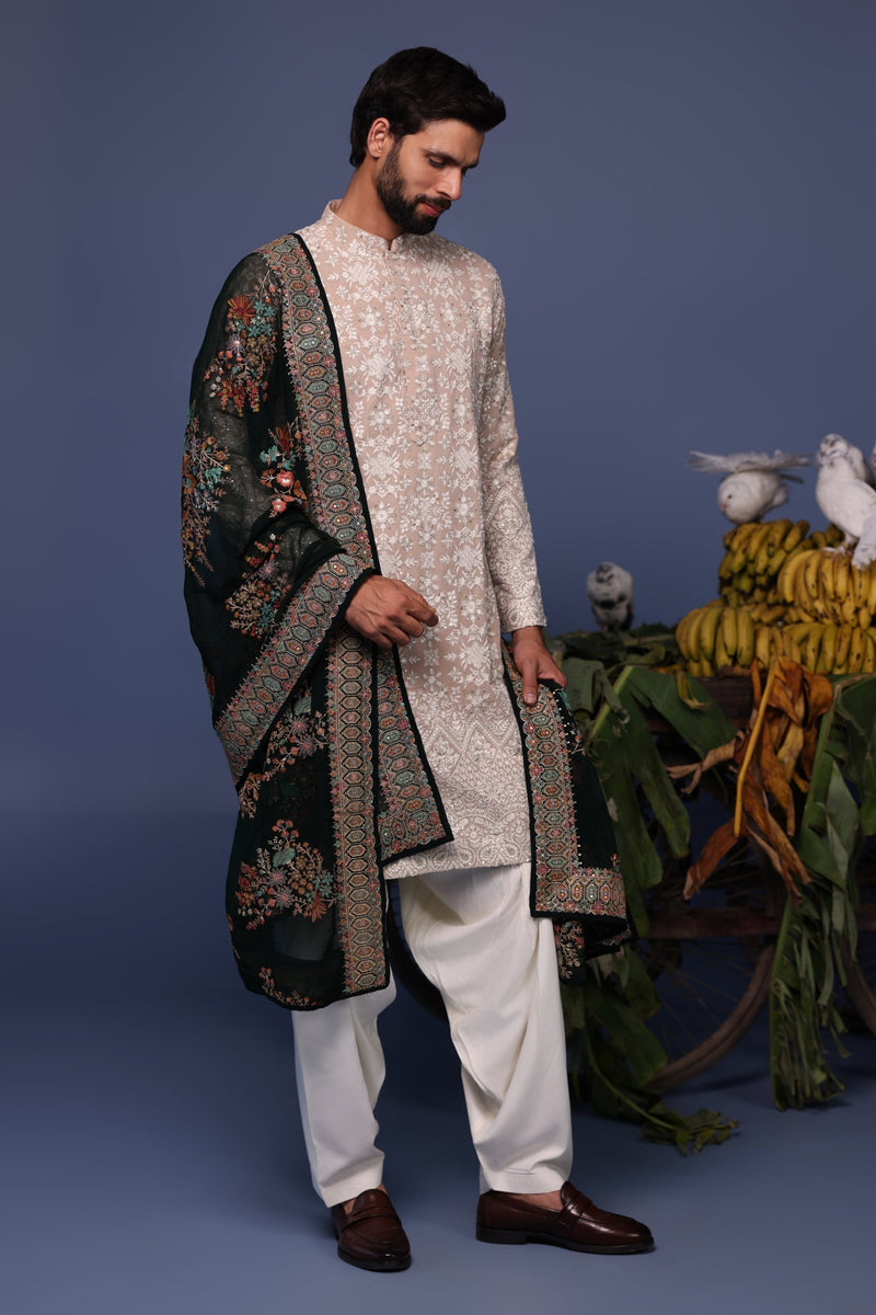 Shakti Arora in Faiz Beige Kurta Set