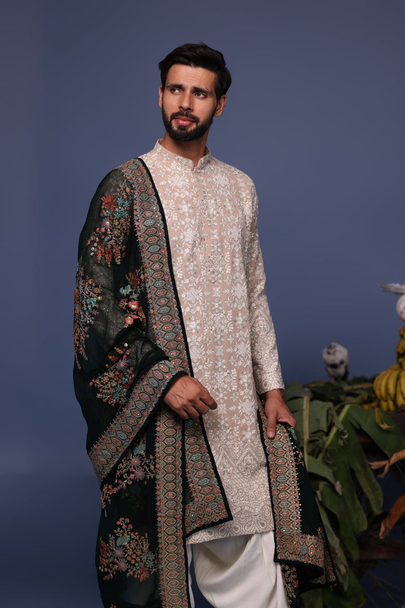 Shakti Arora in Faiz Beige Kurta Set