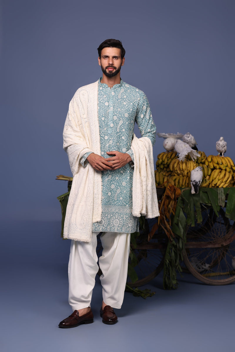 Arjun Bijlani  in Jahan Blue Kurta Set